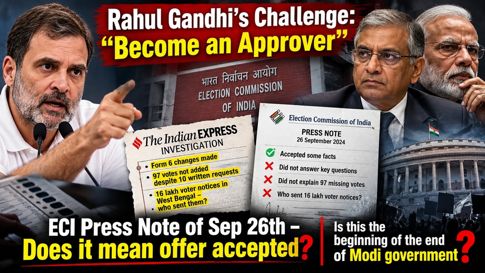 Rahul Gandhi’s “Become an Approver” Challenge: What Did ECI’s Sept 26 Response Really Answer?